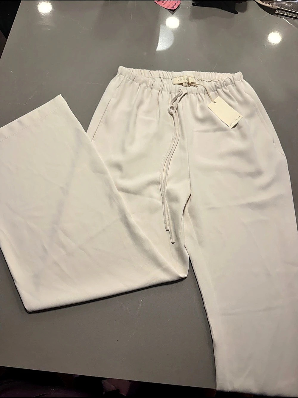 White Drawstring Pant